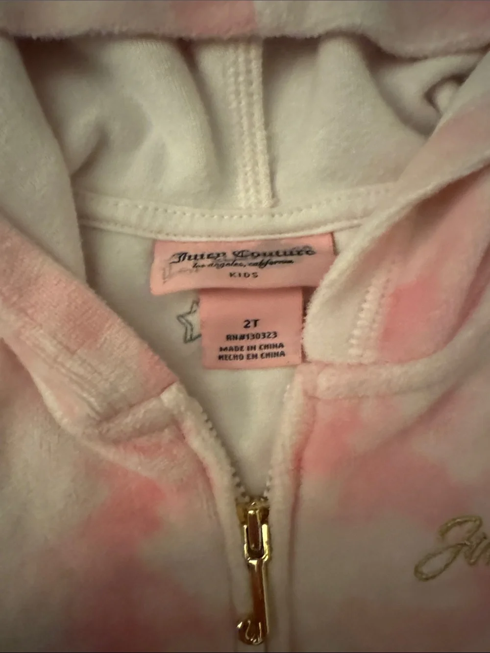 Juicy Girls Pink & White Tie-Dye Hoodie and Jogger Set